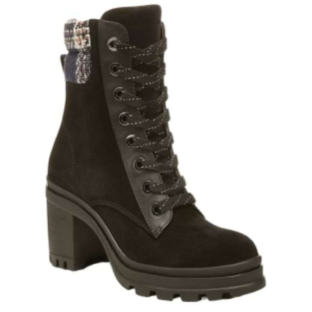 Veronica Beard Westport Hiker Boots Black Suede Water Resistant Women’s Size 9